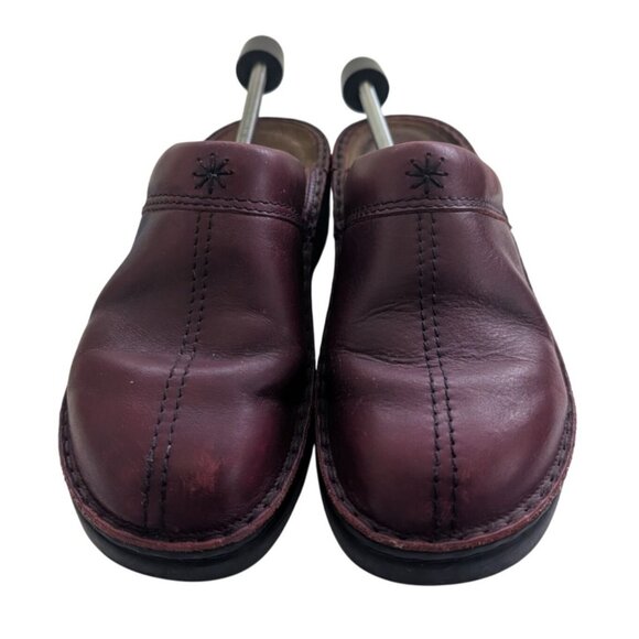 Naot Darma Red Leather Clogs Mules Burgundy Comfort Arch Womens Size 9 EU 40 - Picture 2 of 6